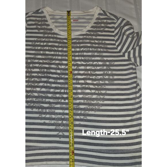 Style & Co Sport The Essential Sweatshirt Top Womens XL Gray Stripes Design - Picture 6 of 16